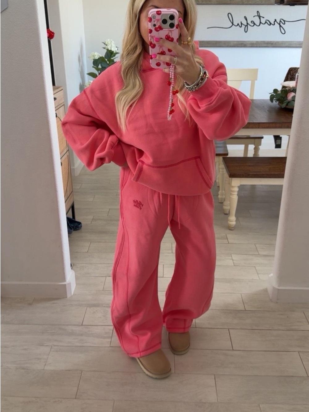 Aelfric Eden Coral Pink Oversized Hoodie & Sweatpants Set